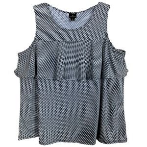 WORTHINGTON RUFFLE SLEEVELESS MULTICOLORS SIZE 0X